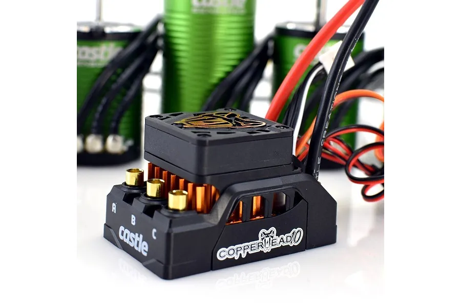 Castle Creations Copperhead 10 4S Basher Edition Brushless Sensored ESC w/ 1406-4600kv Motor image 68823