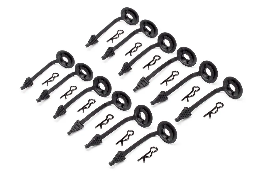 HPI 1.8mm Black Body Pins w/ Rubber Body Washer 12Pcs image 6904