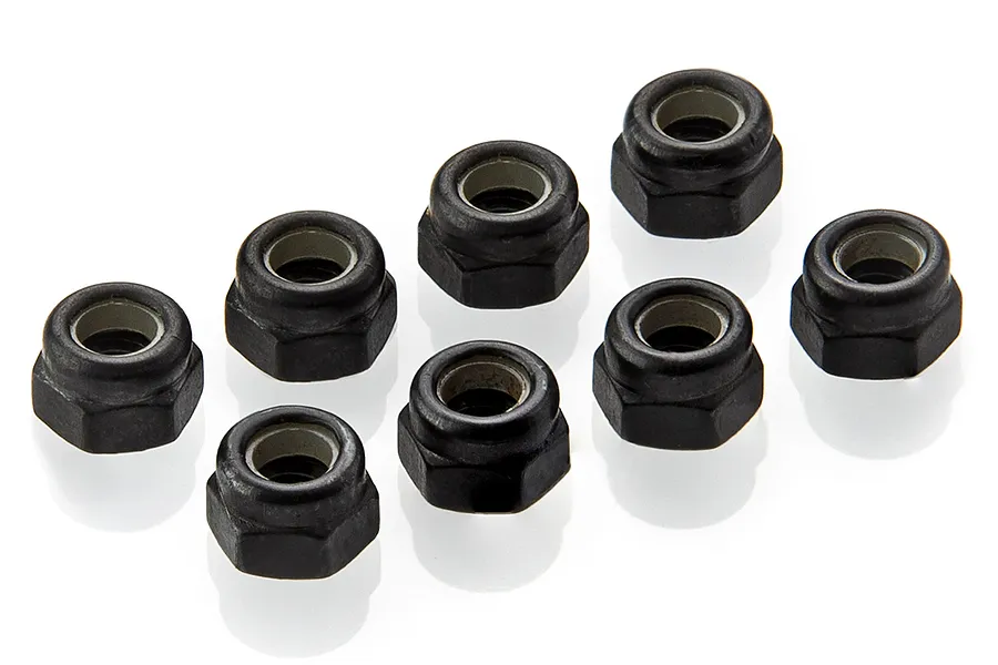 HSP 4mm Black Aluminium Nyloc Nuts 8Pcs image 69177