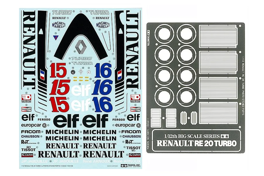 Tamiya 1/12 1977 Renault RE-20 Turbo Scaled Plastic Model Kit image 69318