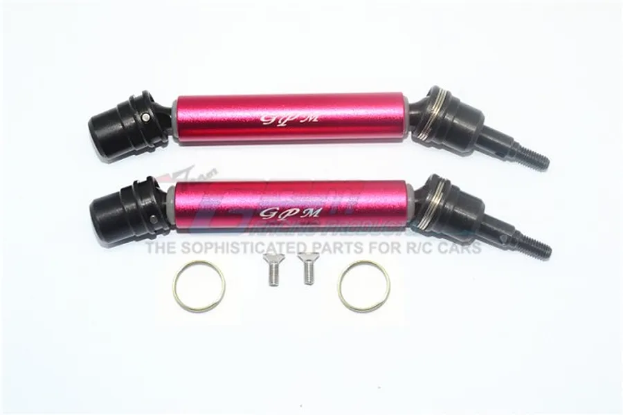 GPM Red Steel &amp;amp; Aluminium Front or Rear Universal CVD Driveshafts 2Pcs image 69396