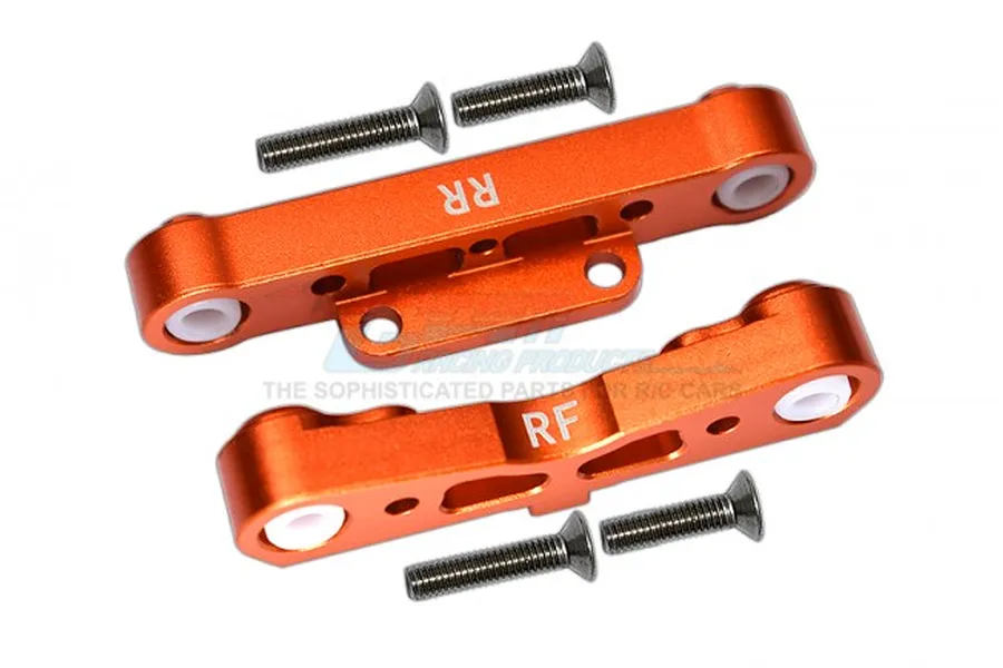 GPM Orange Aluminium ARRMA Kraton, Typhon &amp;amp; Outcast Rear Lower Suspension Arm Pin Brace image 69406