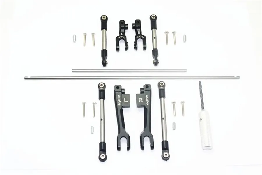 GPM Stainless Steel Front &amp;amp; Rear Sway Bars w/ Steel Turnbuckles &amp;amp; Black Aluminium Sway Bar Arms 11Pcs image 69411