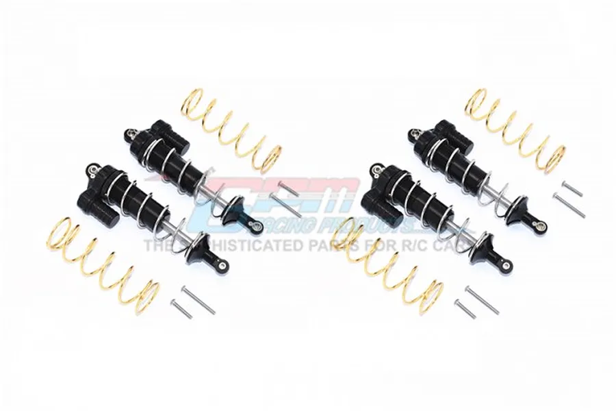 GPM Black Aluminium Maxx 4S Front &amp;amp; Rear Adjustable Piggyback Shocks 4Pcs image 69455