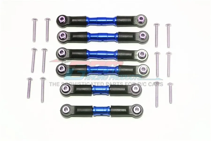 GPM Blue Stainless Steel ARRMA Granite 4x4 Complete Turnbuckle Set 6Pcs Set w/ Hardware image 69460