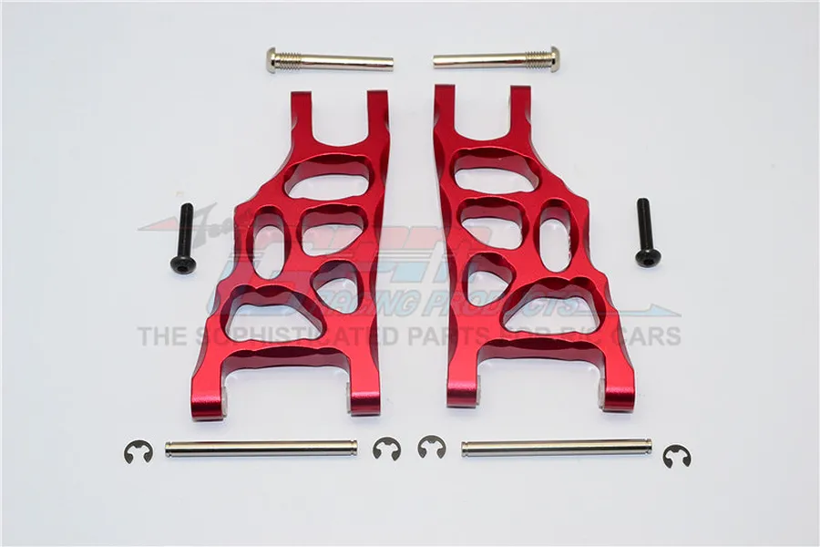 GPM Red Aluminium Stampede 2WD Front Lower Suspension Arms 2Pcs w/ Pins image 69471