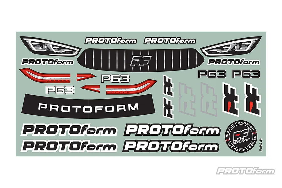 Protoform 1/10 P63 190mm Light Weight (0.65mm) Unpainted Body Shell w/ Decal Sheet image 69512