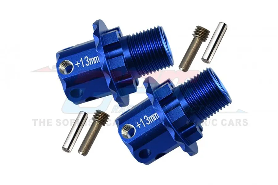 GPM Blue Aluminium +13mm Wheel Hex Adapters 2Pcs image 69549