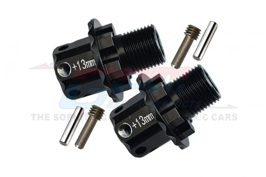 GPM Black Aluminium +13mm Wheel Hex Adapters 2Pcs image 69550