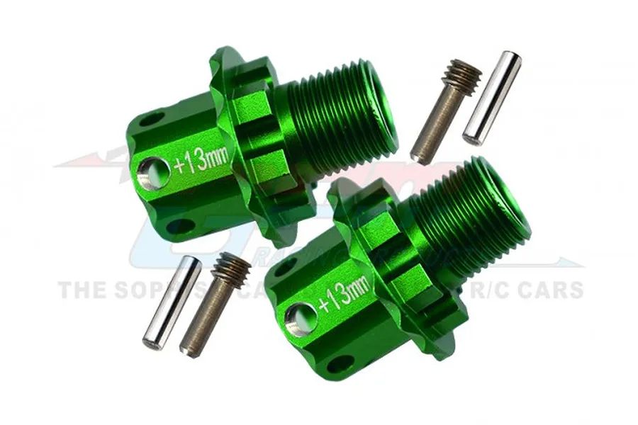 GPM Green Aluminium +13mm Wheel Hex Adapters 2Pcs image 69551