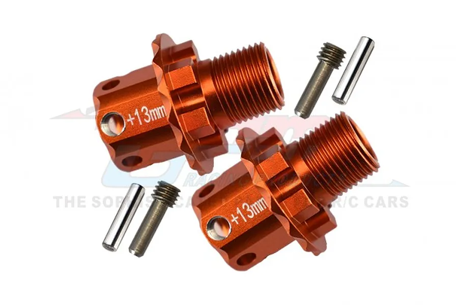 GPM Orange Aluminium +13mm Wheel Hex Adapters 2Pcs image 69553