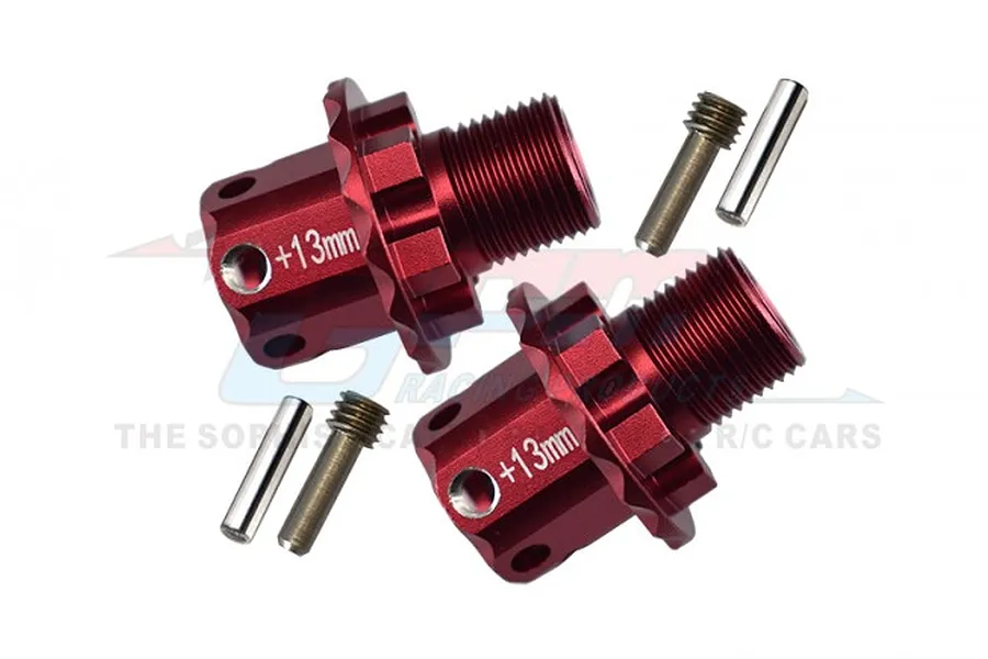 GPM Red Aluminium +13mm Wheel Hex Adapters 2Pcs image 69554