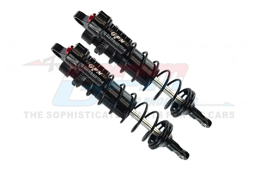 GPM Black Aluminium Front Piggyback Shocks 128mm image 69605