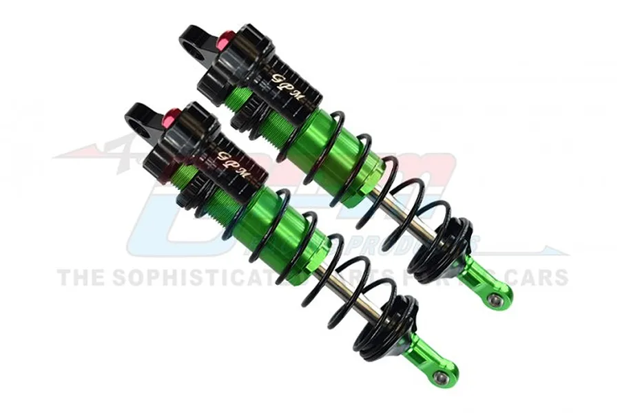 GPM Green Aluminium Front Piggyback Shocks 128mm image 69606