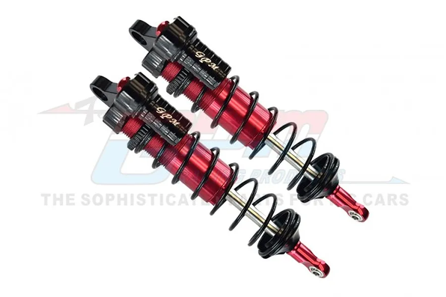 GPM Red Aluminium Front Piggyback Shocks 128mm image 69608