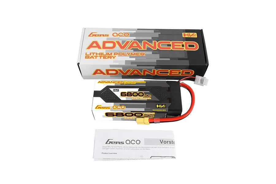 Gens Ace Advanced 6800mAh 22.8V 100C 6S1P Hard Case LiPo Battery w/ EC5 Connector image 69729