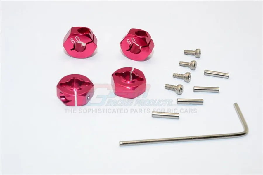 GPM Red Aluminium Traxxas Slash 4x4 12mm Hex 4Pcs w/ Axle Pins image 69751