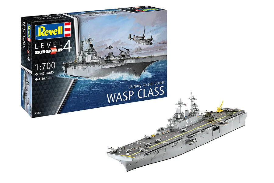 Revell 1/700 USS Wasp Class Assault Aircraft Carrier Scaled Plastic Model Kit image 69811
