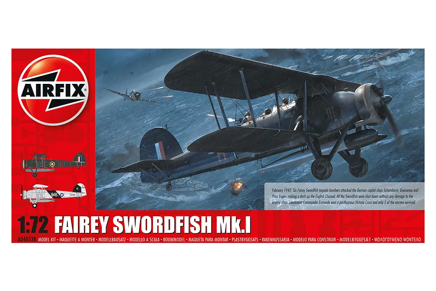 Airfix 1/72 Fairey Swordfish Mk.I Scaled Plastic Model Kit image 70017