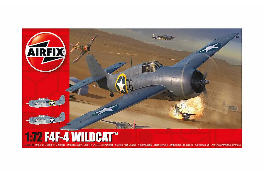 Airfix 1/72 F4F-4 Wildcat Scaled Plastic Model Kit image 70018
