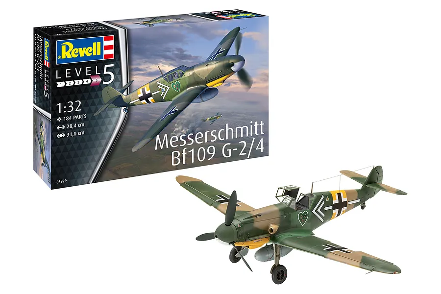 Revell 1/32 Messerschmitt Bf109G-2/4 Fighter Fighter Scaled Plastic Model Kit image 70034