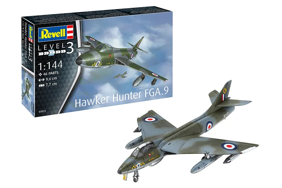 Revell 1/144 Hawker Hunter FGA.9 Jet Scaled Plastic Model Kit image 70041