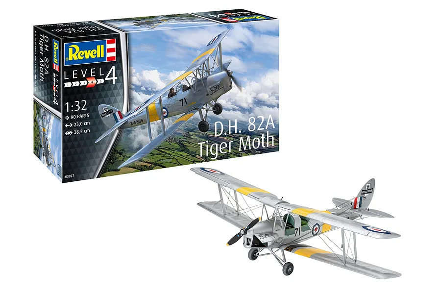 Revell 1/32 RAF D.H. 82A Tiger Moth Scaled Plastic Model Kit image 70057