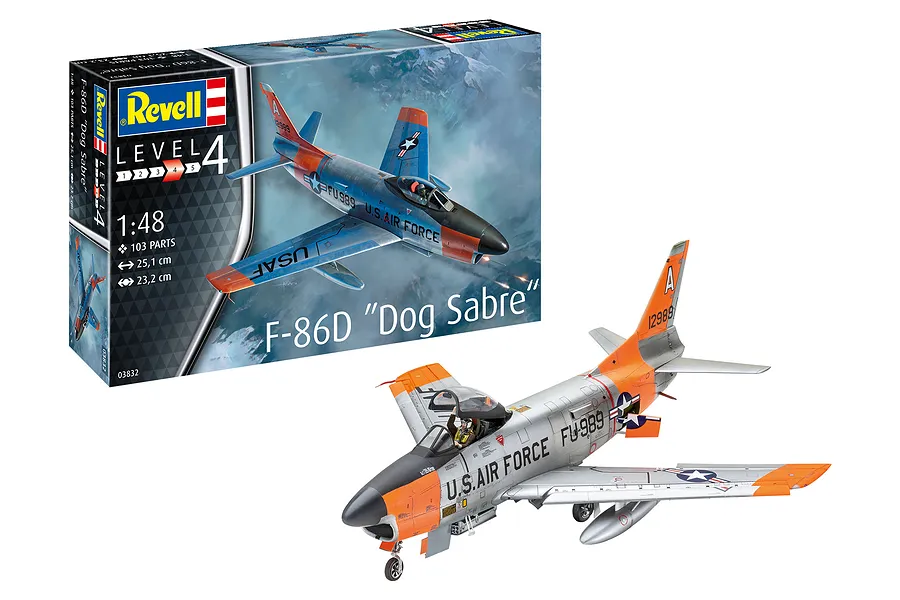 Revell 1/48 F-86D Dog Sabre Fighter Jet Scaled Plastic Model Kit image 70064