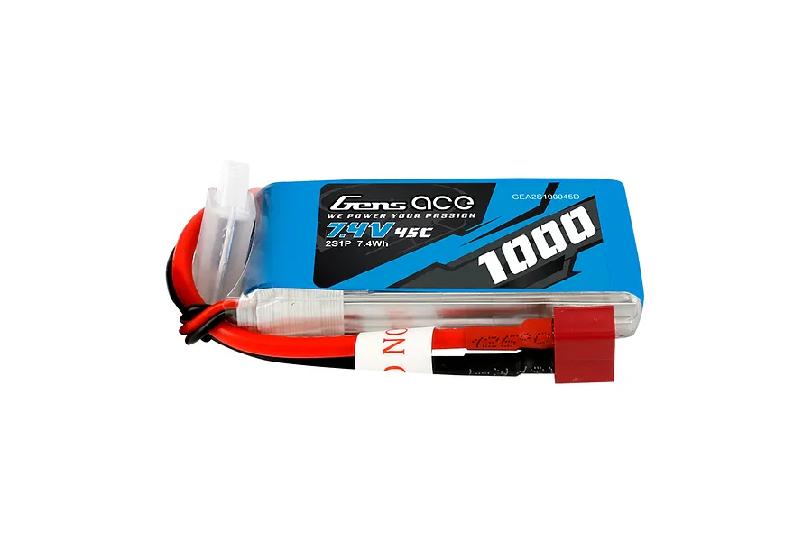 Gens Ace 1000mAh 45C 2S LiPo Battery Pack w/ Deans Plug image 70093