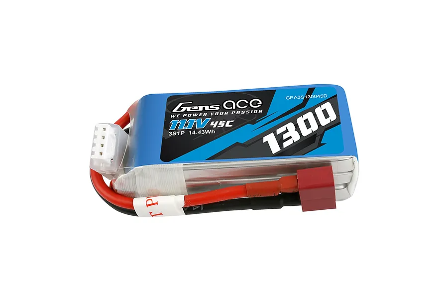 Gens Ace 11.1V 1300mAh 45C Soft Case LiPo Battery Pack image 70095