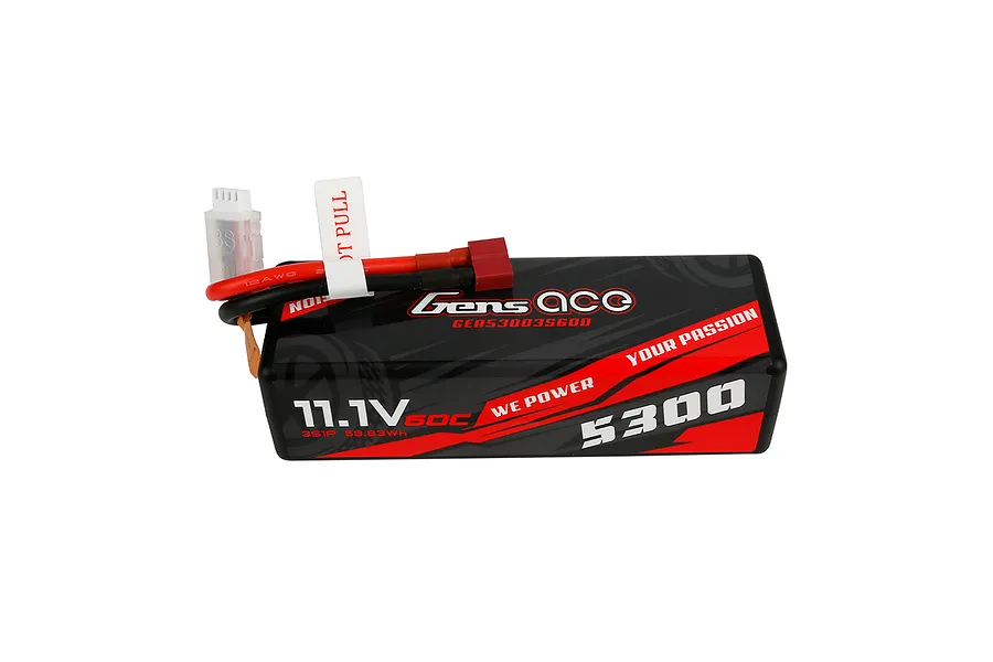 Gens Ace 11.1V 5300mAh 60C Hard Case LiPo Battery w/ Deans Plug image 70122