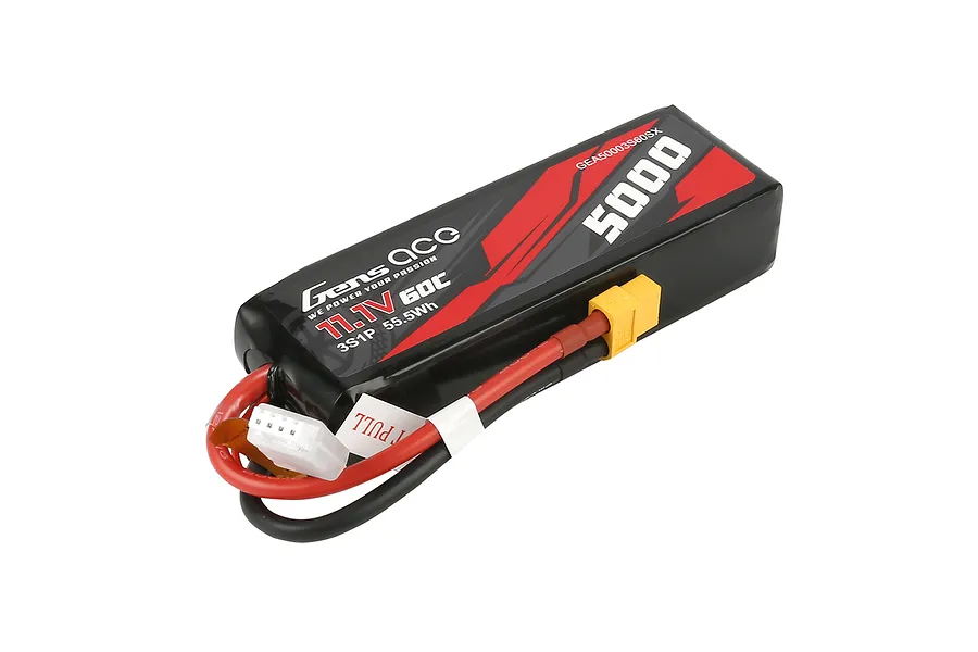 Gens Ace 5000mAh 11.1V 60C 3S1P Short-Size LiPo Battery Pack w/ XT60 Plug image 70126