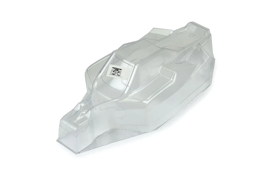Pro-Line 1/8 scale Axis unpainted clear polycarbonate body shell for TLR 8ight-X/E 2.0 RC buggy, shown from a high angle against a white background.