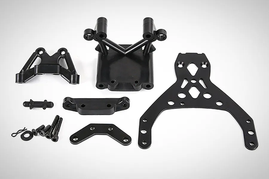 Rovan Front Bulkhead Set w/ Black Aluminium Upper Plate image 70337