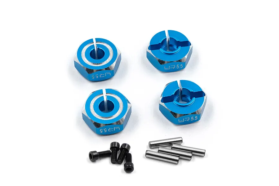 Yeah Racing 1/10 Blue Aluminium 12mm Wheel Hexes 4Pcs image 1