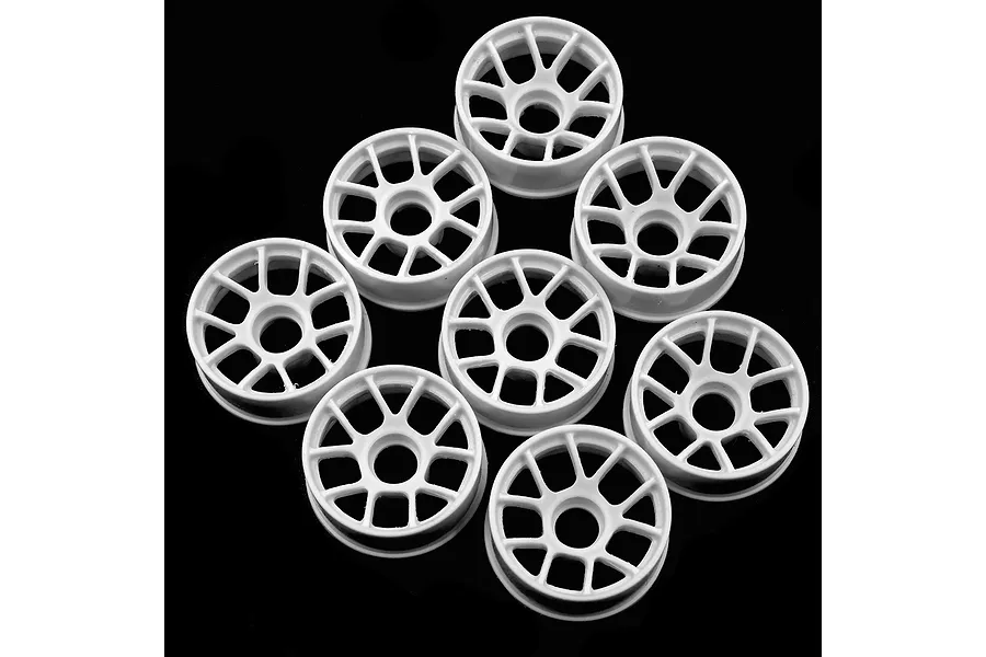 Yeah Racing 1/28 RWD Mini-Z White Plastic Narrow Rim Set (Offset 0 +1 +2 +3) 8Pcs image 70357