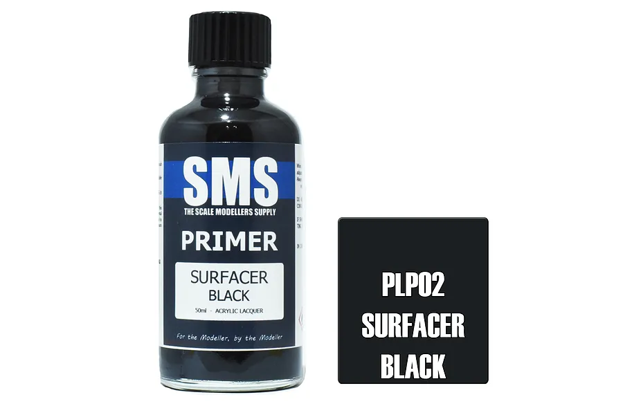 Scale Modellers Supply SMS Primer Surfacer Black 50ml image 70445