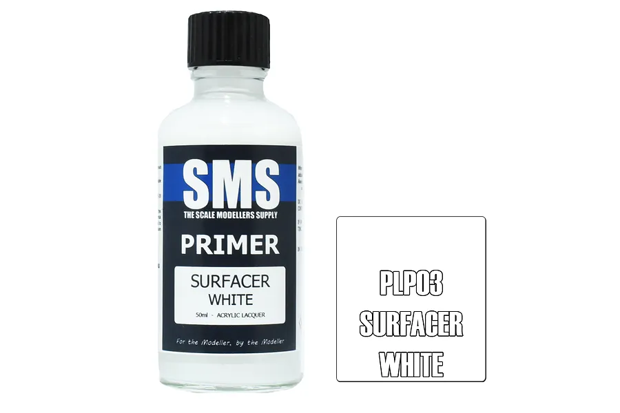 Scale Modellers Supply SMS Primer Surfacer White 50ml image 70446
