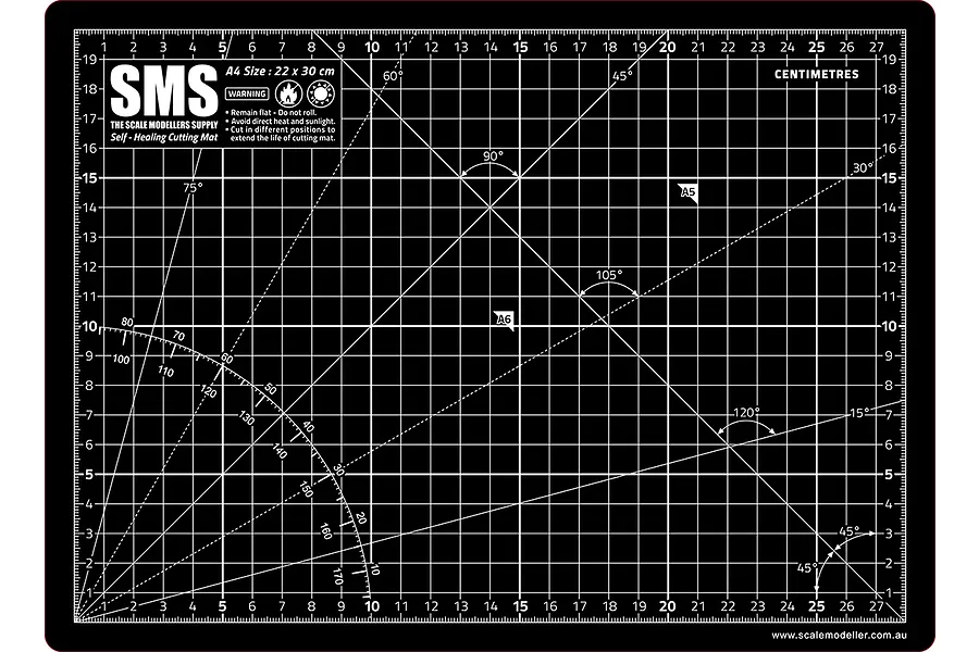 Scale Modellers Supply SMS Premium Cutting Mat A4 Black image 70450