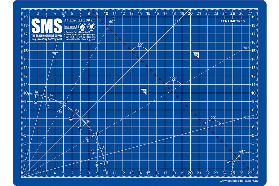 Scale Modellers Supply SMS Premium Cutting Mat A4 Blue image 70451
