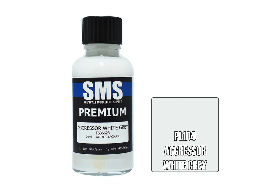 Scale Modellers Supply SMS Premium Aggressor White Grey 30ml image 70566