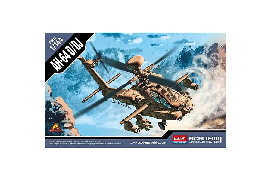 Academy 1/144 AH-64D/DJ &amp;quot;Longbow&amp;quot; Scaled Plastic Model Kit image 70760