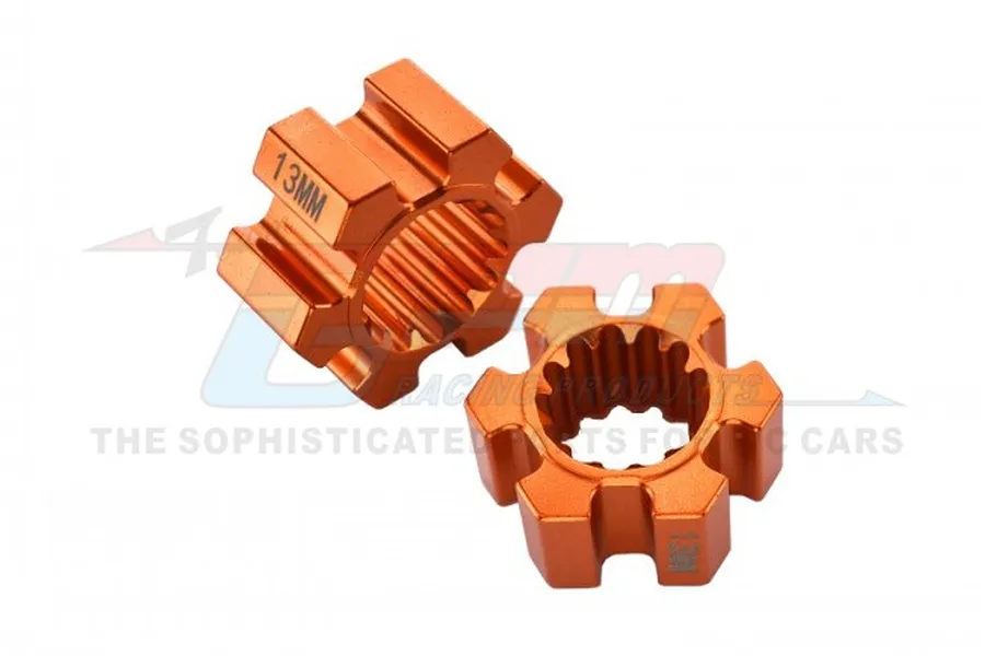 GPM Orange Aluminium 24mm (+13mm) Wheel Hex Adapters 2Pcs image 70826