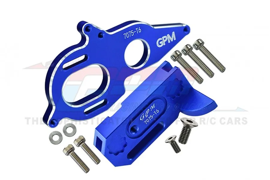 GPM Blue Aluminium Centre Gearbox &amp;amp; Motor Mount Set image 70847