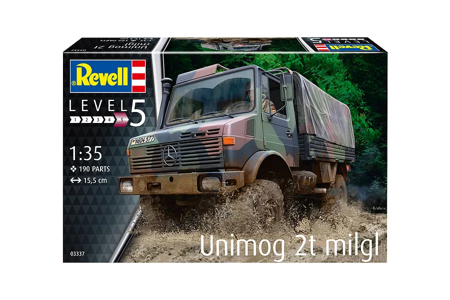 Revell 1/35 Unimog 2T Milgl Armoured Truck Scaled Plastic Model Kit image 70869