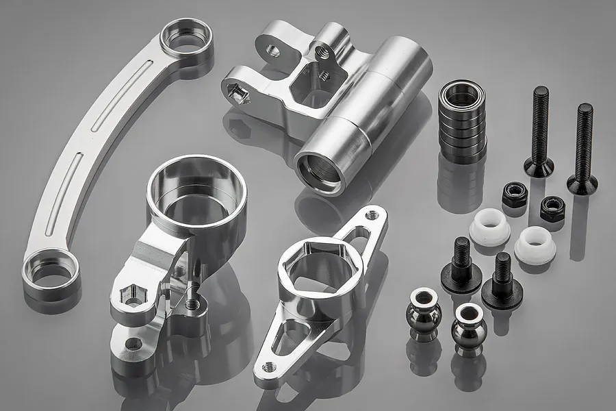 Rovan 5IVE-T Silver Aluminium Steering/Servo Saver Set w/ Bearings image 70883