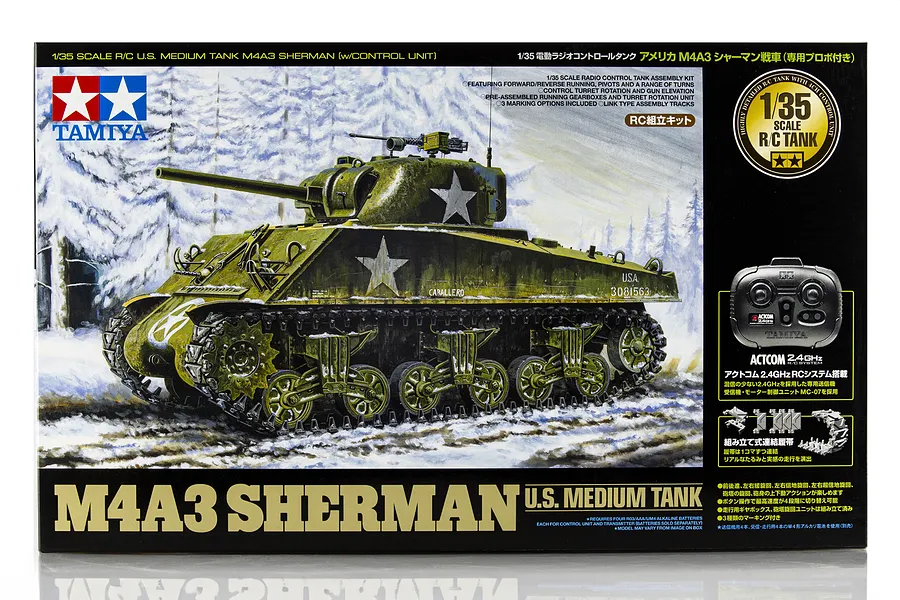 Tamiya 1/35 RC US Med M4A3 Sherman RC Tank image 70941