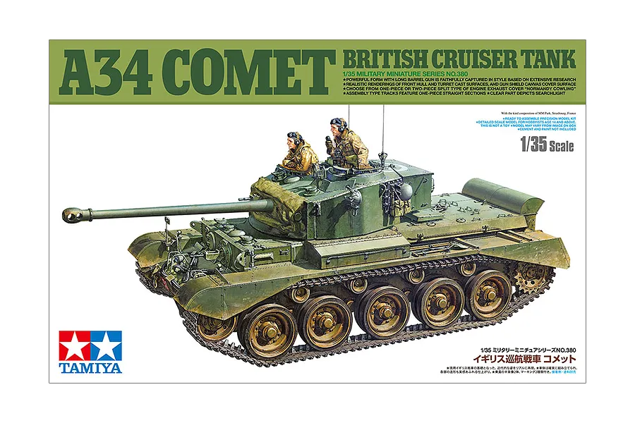 Tamiya 1/35 British Cruiser Tank A34 Comet Scaled Plastic Model Kit image 70968