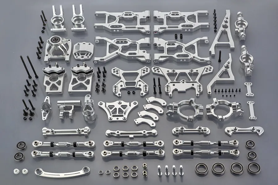 Rovan Silver Aluminium 5IVE-T Front &amp;amp; Rear Suspension Upgrade Kit image 70986