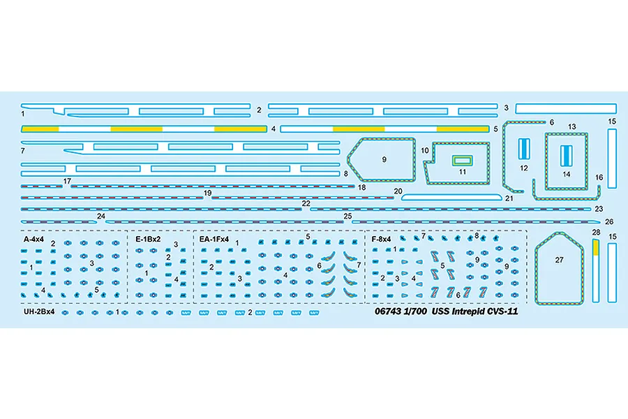 Trumpeter 1/700 USS Intrepid CVS-11 Scaled Plastic Model Kit image 71143